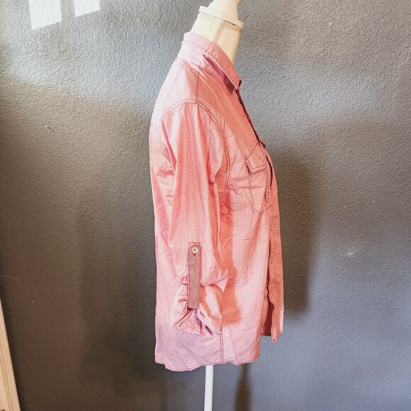 Michael Brandon Snap Down Tab roll long sleeve western rodeo shirt Size small - Picture 3 of 8